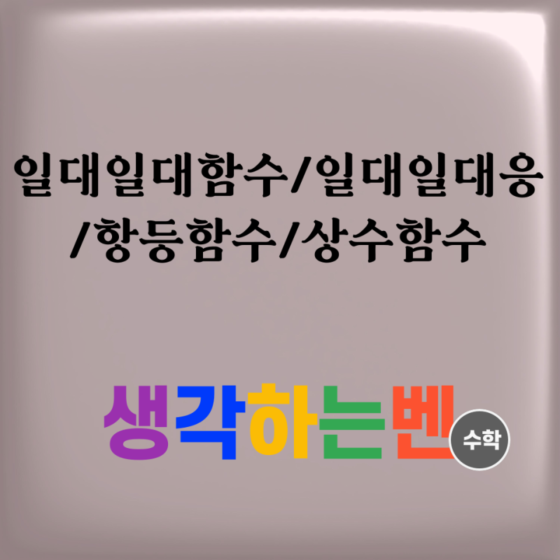 일대일대함수/일대일대응/항등함수/상수함수