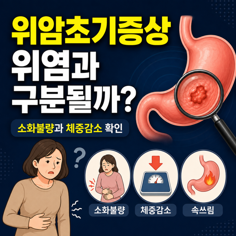 위암초기증상 소화불량과 체중감소, 위염과 구분하기 어려운 이유