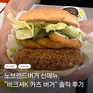 노브랜드버거 신메뉴 솔직 후기 "버크셔K 카츠 버거" 직접 맛본 2가지 메뉴 비교