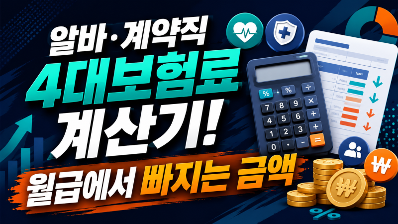 알바·계약직 4대보험료 계산기! 월급에서 빠지는 금액