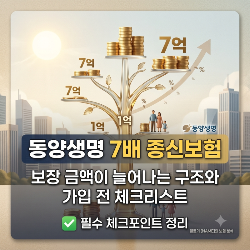 동양생명 7배 종신보험 보장 금액이 늘어나는 구조와 가입 전 체크리스트
