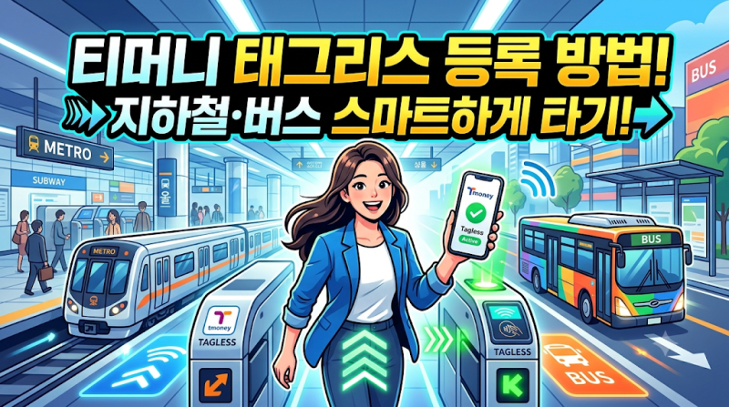 티머니 태그리스 등록 방법! 지하철·버스 스마트하게 타기