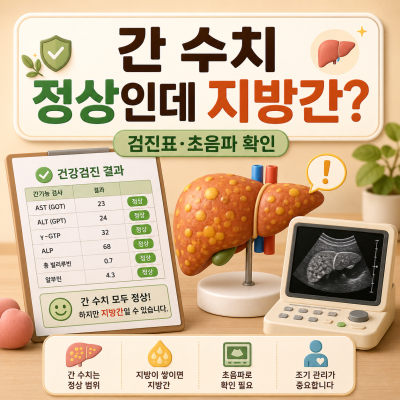 지방간, 간수치 정상이어도 있을까? 검진표·초음파 확인