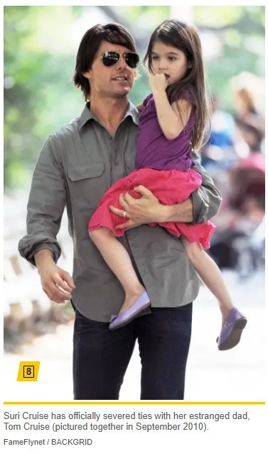 수리 크루즈(Suri Cruise)가 아버지 톰 크루즈(Tom Cruise)와 거리를 둔 이유