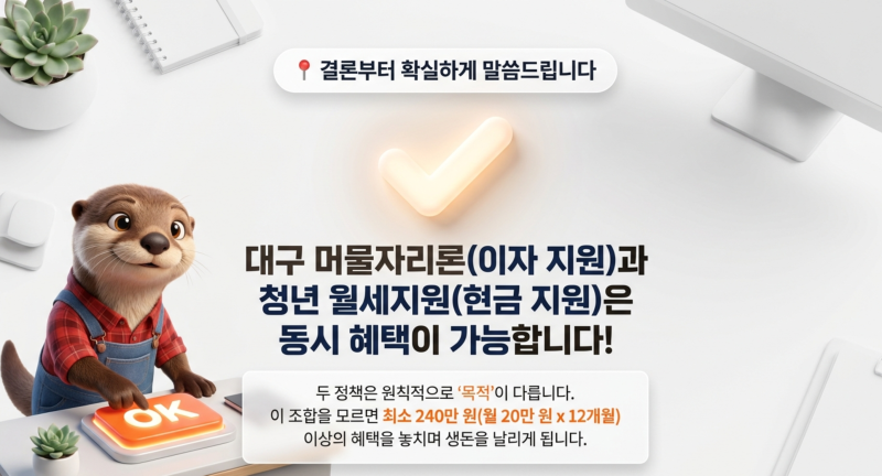 대구 청년 월세지원과 머물자리론 중복 신청될까? 공인중개사가 팩트 체크한 자격 요건 3가....