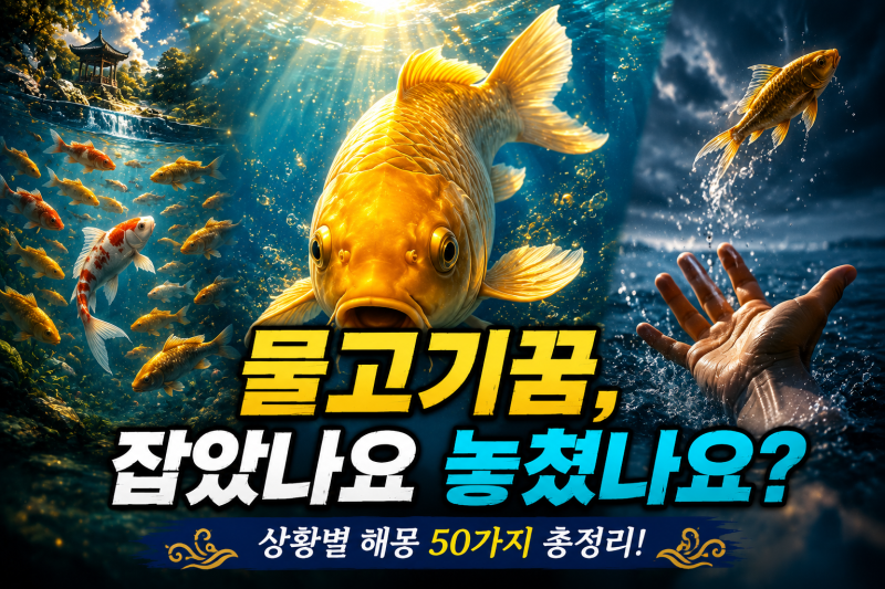 물고기꿈 해몽 50가지｜대박 큰 물고기 ·물고기를 잡는 로또 꿈·물고기 떼·어항 물고기·물....