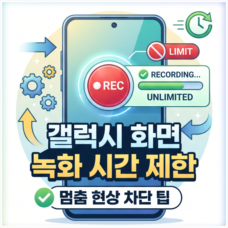 갤럭시 화면 녹화 시간 제한, 중간에 멈춤 현상 차단 팁
