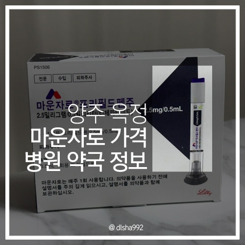 양주 옥정 마운자로 가격, 처방 기준부터 약국 비용까지 정리