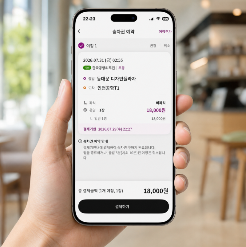 인천공항 공항버스 예약 방법