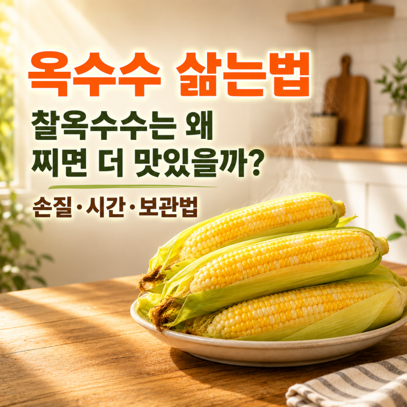 옥수수 삶는법, 찰옥수수는 왜 찌면 더 맛있을까? 손질·시간·보관법