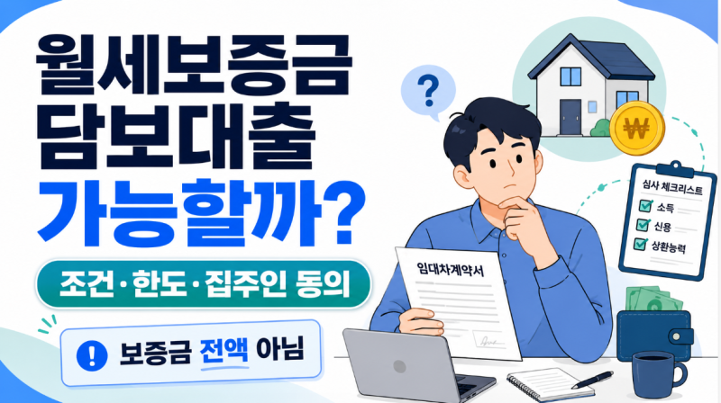 월세보증금 담보대출 가능할까? 조건·한도·집주인 동의 여부 정리