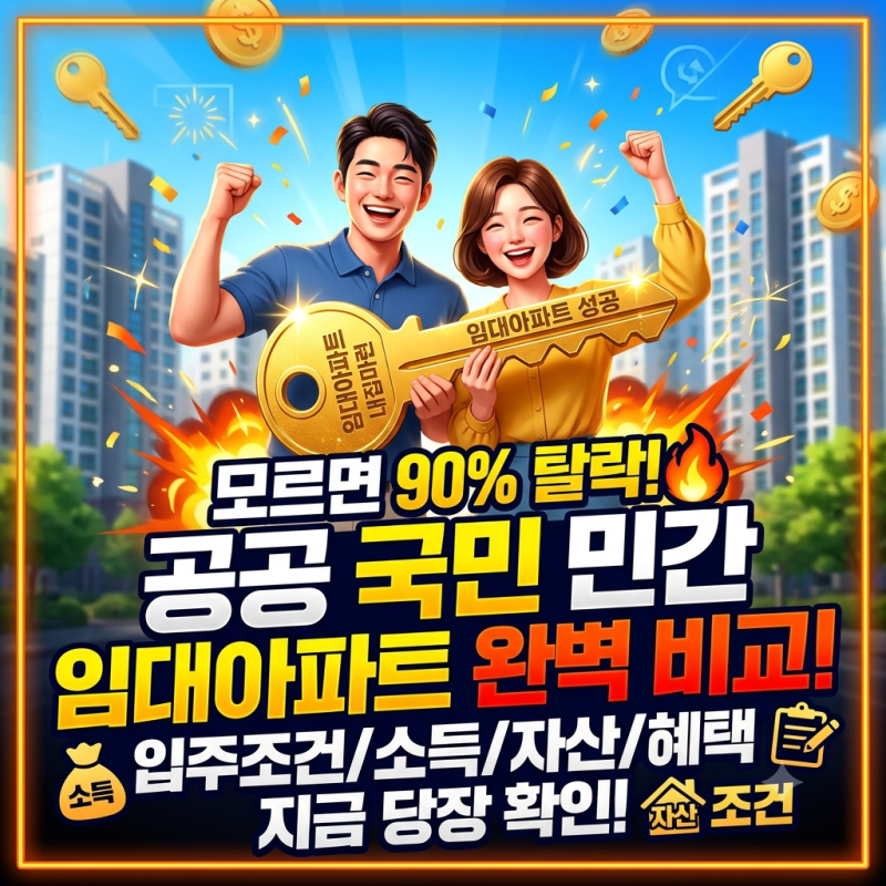 공공 국민 민간 임대아파트 입주조건 비교 총정리