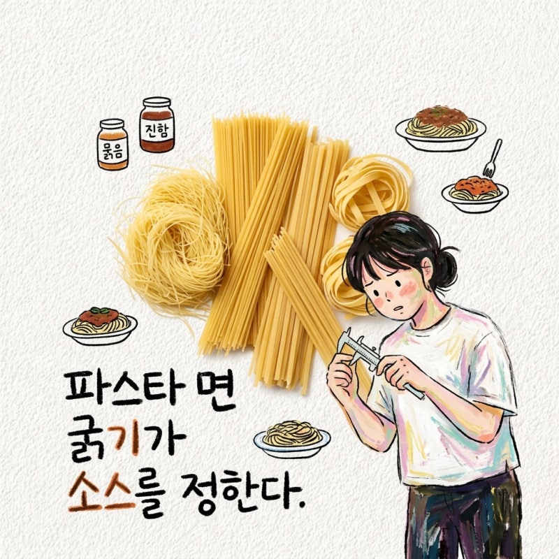 파스타 면 굵기가 소스를 정한다