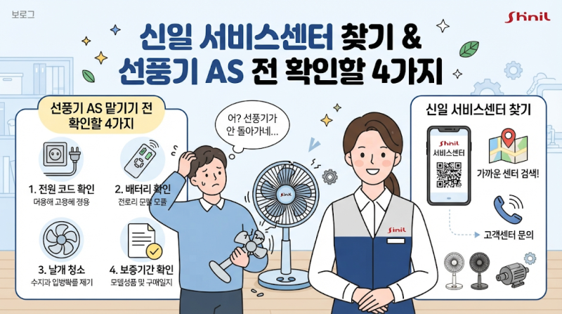 신일 서비스센터 찾기, 선풍기 AS 맡기기 전 확인할 4가지