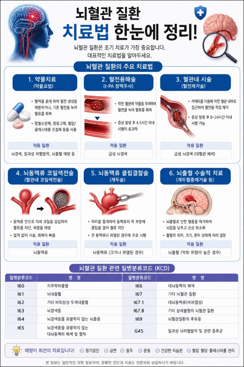 ❤️ 뇌혈관·심혈관 질환 총정리! 치료방법부터 KCD 질병분류코드까지 꼭 알아야 할 정보