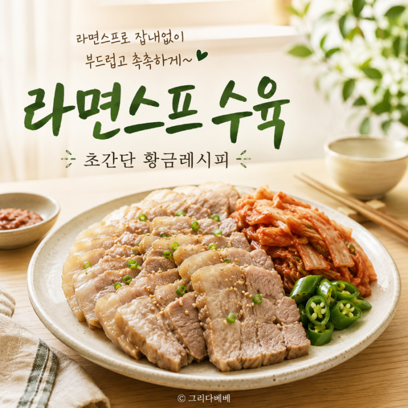 라면스프 수육 초간단 황금레시피