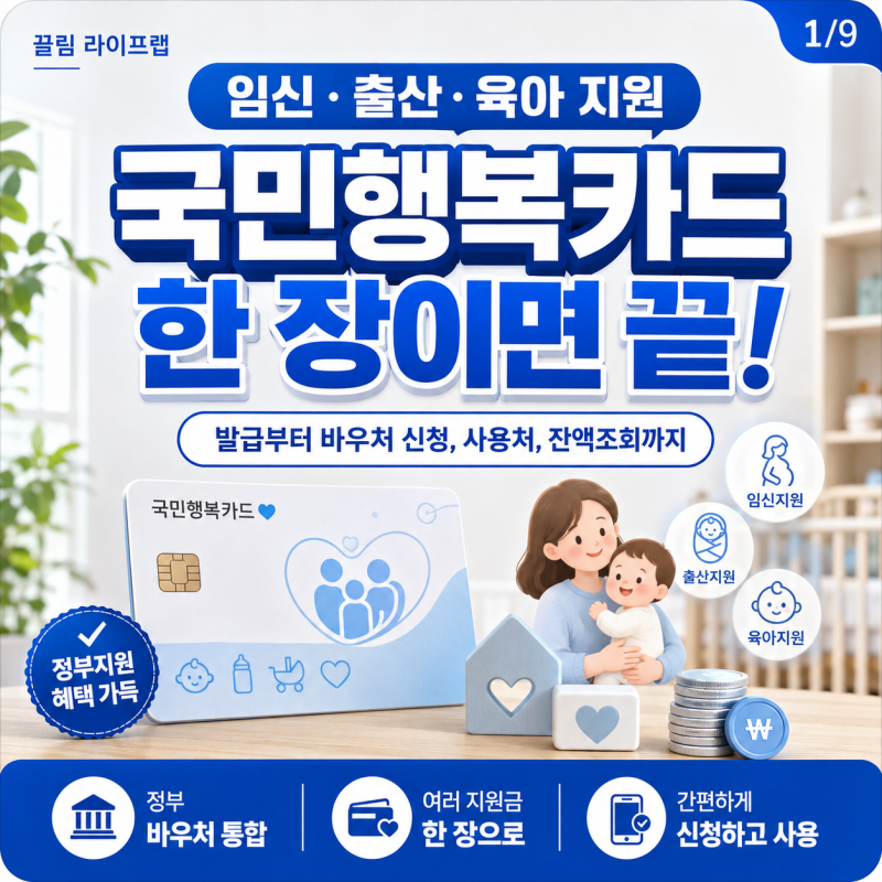 국민행복카드 발급 혜택과 사용처 바우처 신청 잔액조회 방법