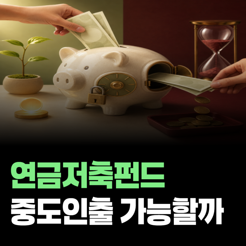 연금저축펀드 중도인출 가능할까, 세액공제보다 중요한 유지 조건