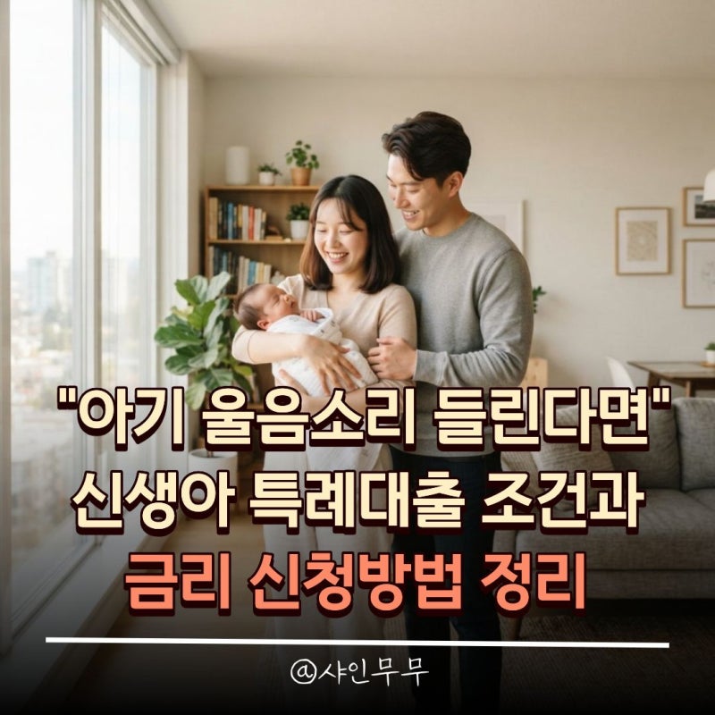 "아기 울음소리 들린다면" 신생아 특례대출 조건과 금리 신청방법 정리