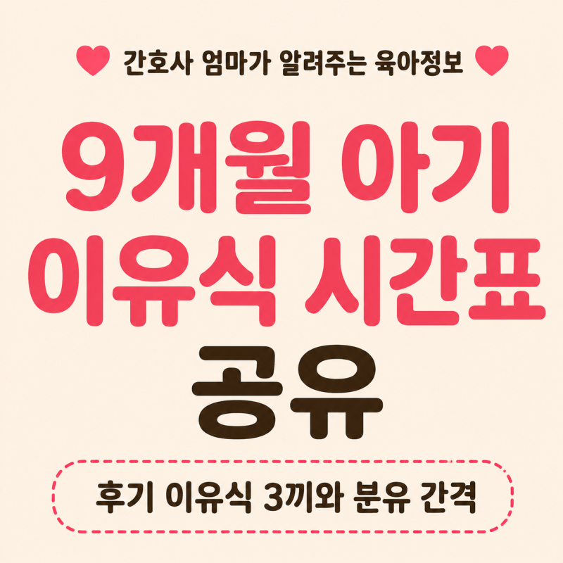 9개월 아기 이유식 시간표 공유 ｜후기 이유식 3끼와 분유 간격