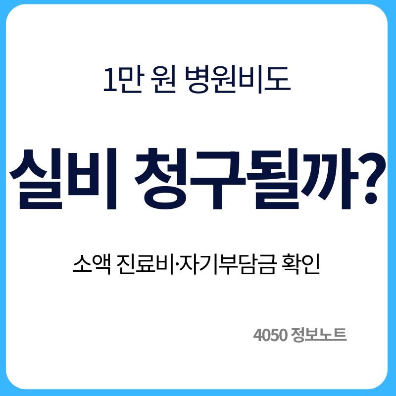 실비보험 청구 얼마부터 가능할까｜소액 병원비와 자기부담금 확인