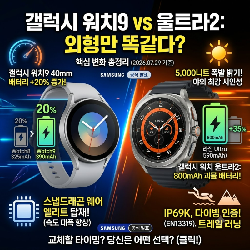 갤럭시 워치9·울트라2, 진짜 변화는 따로 있다