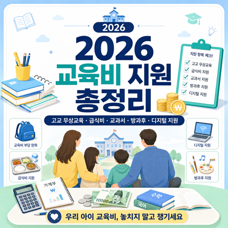2026년 기준 초중고 교육비 지원, 부모님이 놓친 혜택 확인