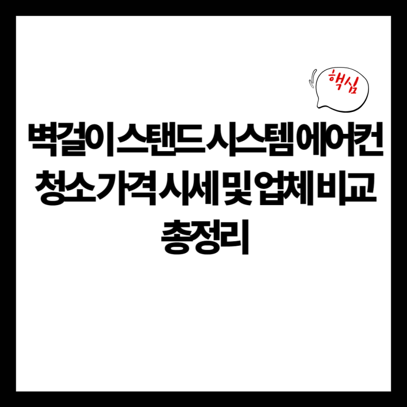 벽걸이 스탠드 시스템 에어컨 청소 가격 시세 및 업체 비교 총정리