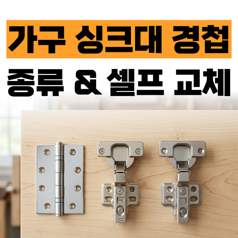 가구 싱크대 경첩 종류ㅣ보강판 활용해 셀프 교체 수리 방법