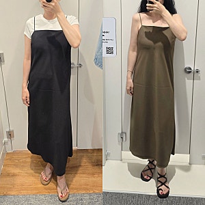 유니클로 여름 원피스 쇼핑, 캐미솔 슬리브리스 원피스 마음에 들어버림!