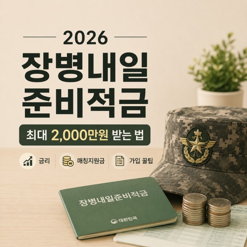 2026 장병내일준비적금 총정리! 최대 2,000만 원 받는 방법 (금리·매칭지원금·가입 꿀팁)