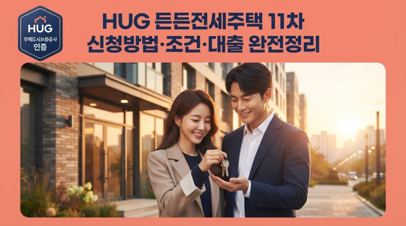 HUG 든든전세주택 11차 공고 총정리: 신청방법, 조건, 보증금 대출, 당첨 팁까지 (2026 최신)