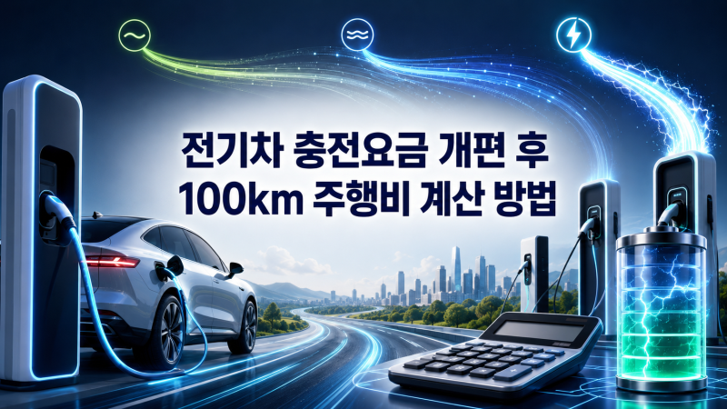전기차 충전요금 개편 후 100km 주행비 계산 방법