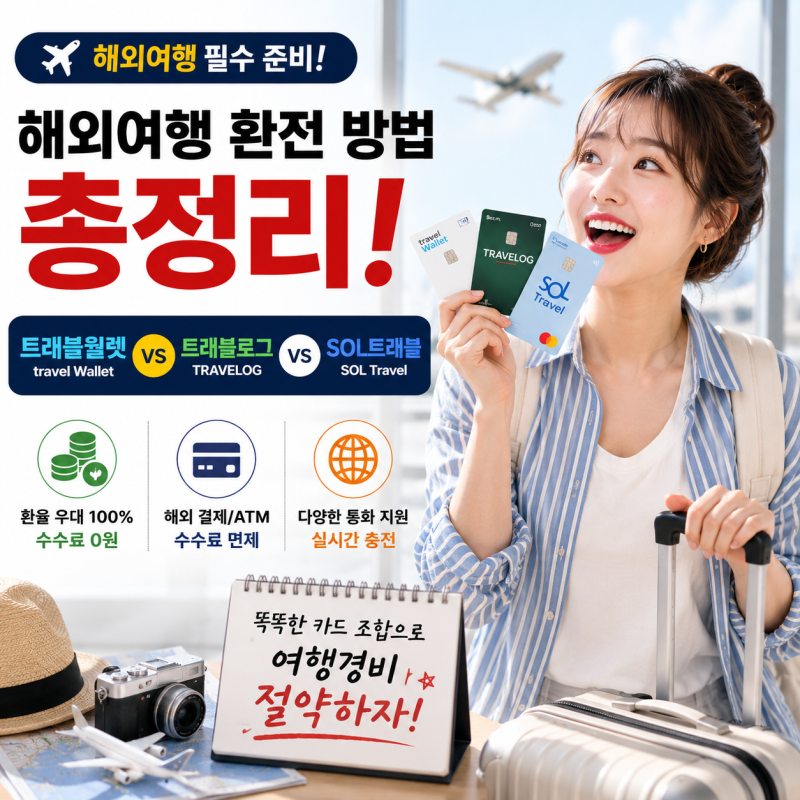 해외여행 환전 방법 총정리ㅣ트래블월렛 트래블로그 SOL트래블 혜택 비교