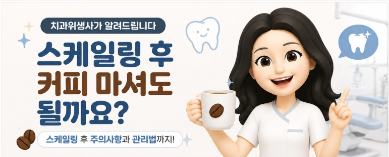 스케일링 후 커피 마셔도 될까요? 치과위생사가 알려드립니다