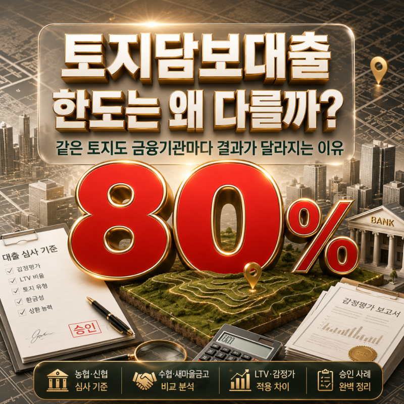 토지담보대출 한도는 왜 다를까? 같은 토지도 농협·새마을금고·산림조합 결과가 달라지는 ....