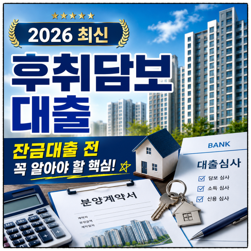 후취담보대출이란? 신축 아파트 잔금 대출전 꼭 알아야 할 핵심정리