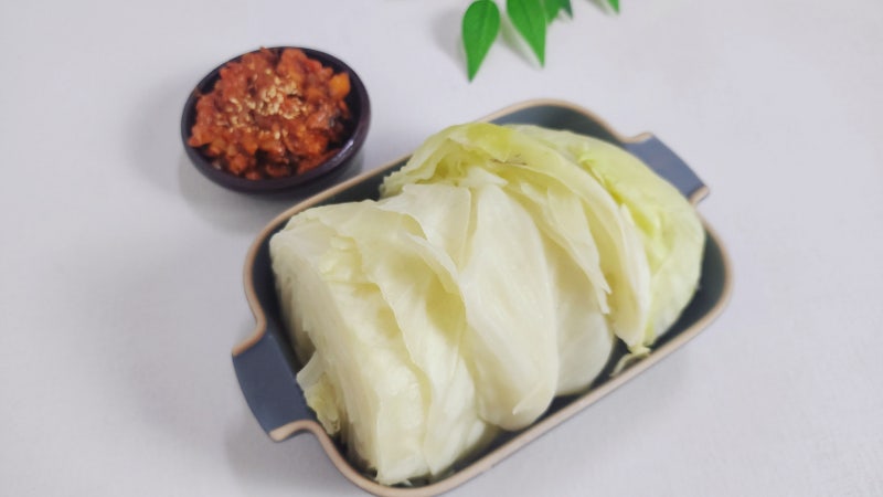 참치 쌈장 만들기 전자레인지 양배추 찌기 찌는법과 찌는시간 칼로리 보관법