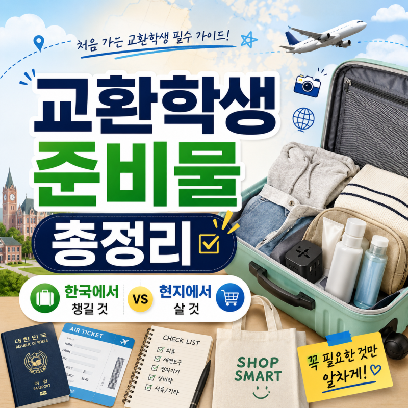 교환학생 준비물 총정리｜한국에서 챙길 것과 현지에서 살 것