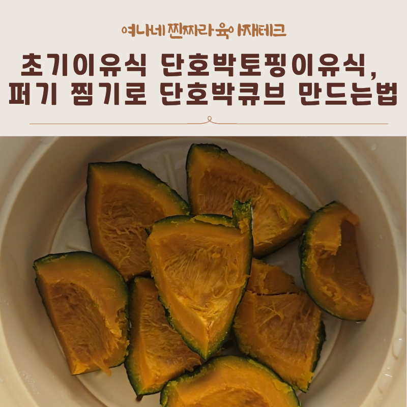 [초기이유식] 단호박토핑이유식, 퍼기 찜기로 단호박큐브 만드는법