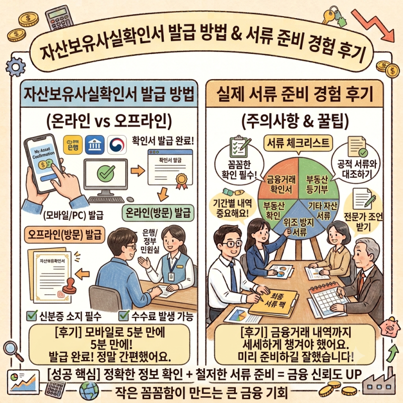 자산보유사실확인서 발급 방법 알아보고 서류 준비했던 실제 경험 후기