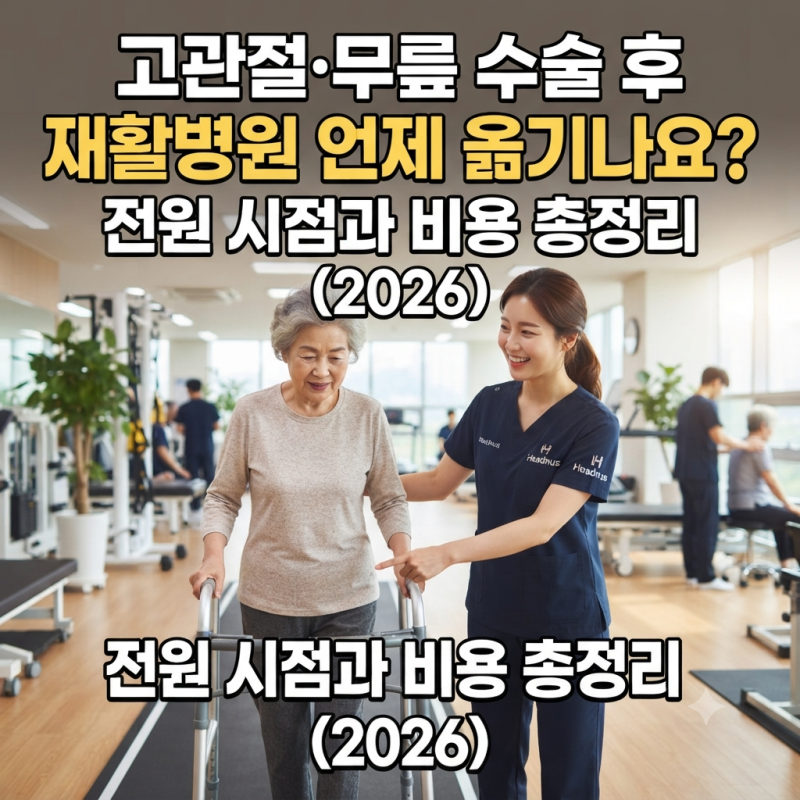 고관절·무릎 수술 후 재활병원 언제 옮기나요? 전원 시점과 비용 총정리 (2026)