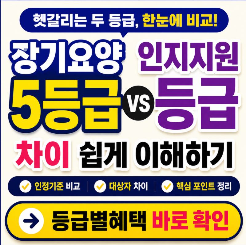 장기요양 5등급과 인지지원등급 차이 쉽게 이해하기