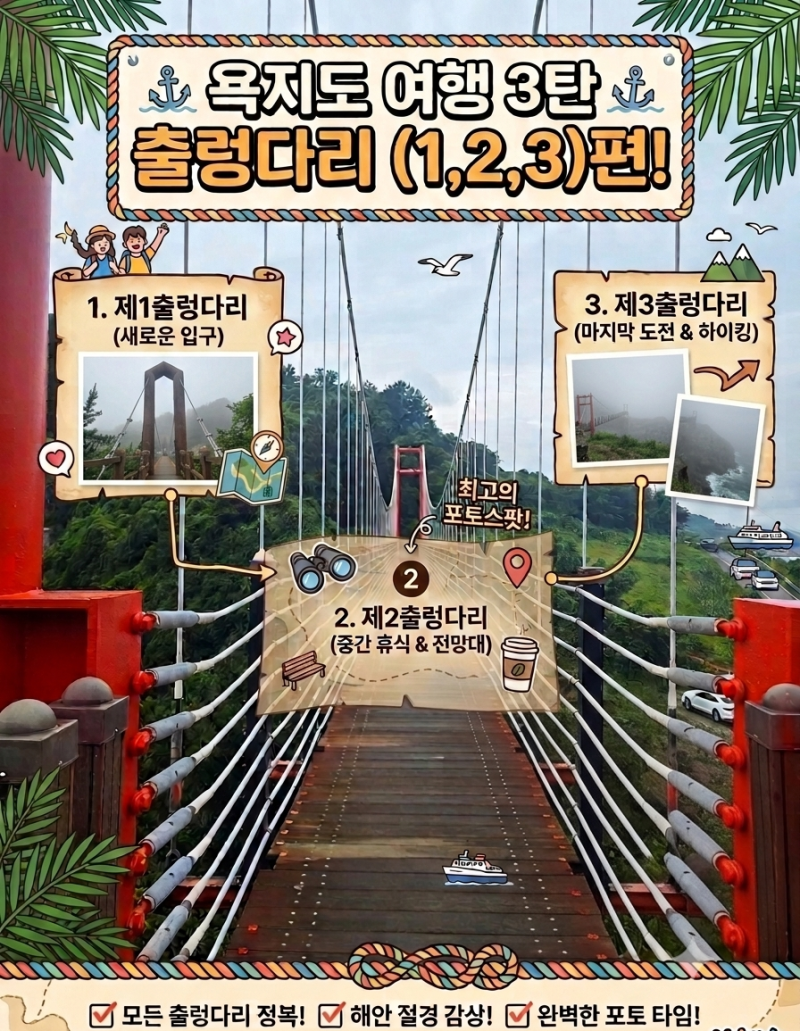 [욕지도 여행 3탄] 출렁다리(1,2,3) 3곳 총정리
