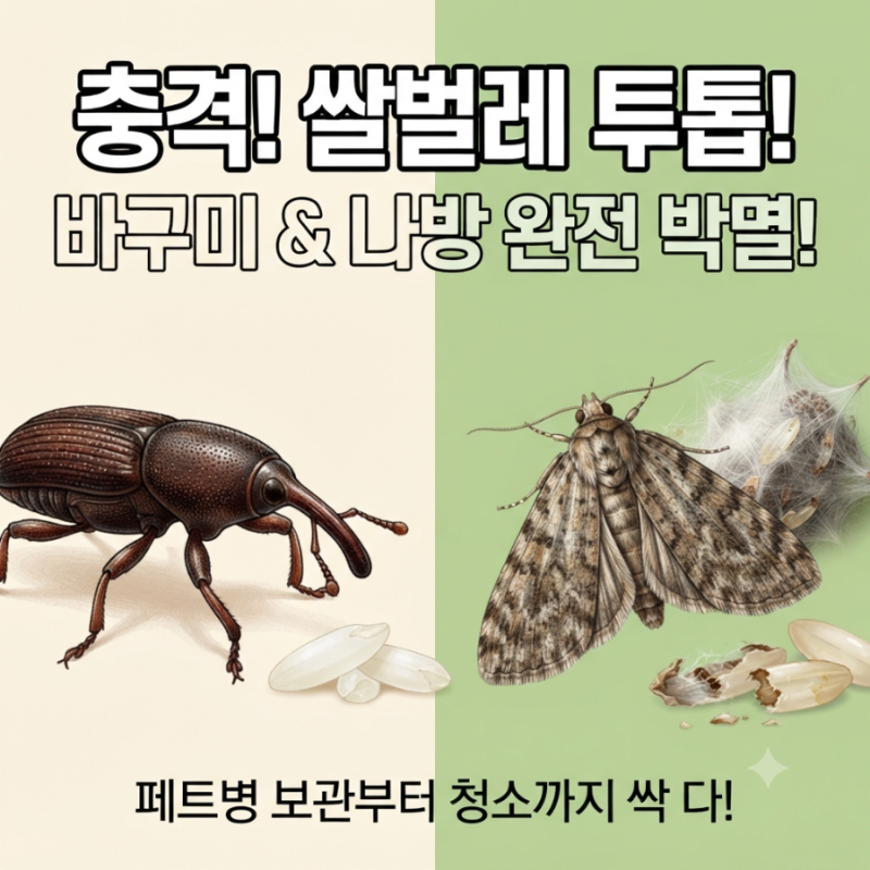 쌀벌레 투톱! '바구미'와 '화랑곡나방(쌀나방)' 완벽 퇴치 및 예방법