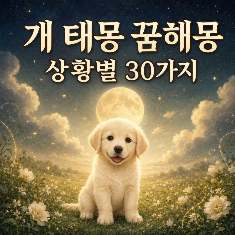 개 태몽 꿈해몽 상황별 30가지｜강아지·흰 개·개가 품에 안기는 꿈 의미