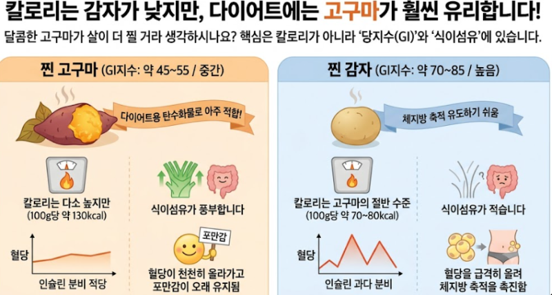 감자, 고구마, 다이어트에 도움이 될까요?