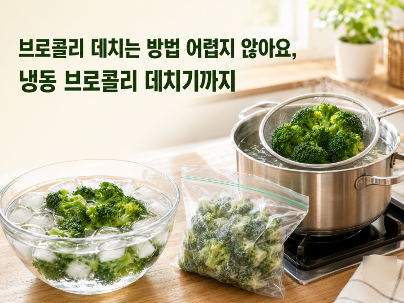 브로콜리 데치기, 아삭하게 데치는 시간부터 냉동 보관까지