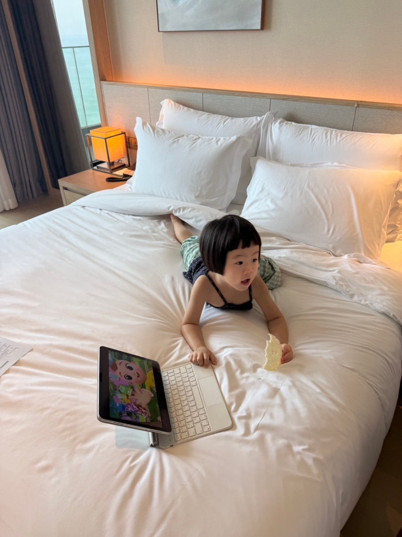 신라 모노그램 호텔 강릉 : 디럭스 패밀리 트윈 가든 오션뷰 (레지던스 차이 총정리)