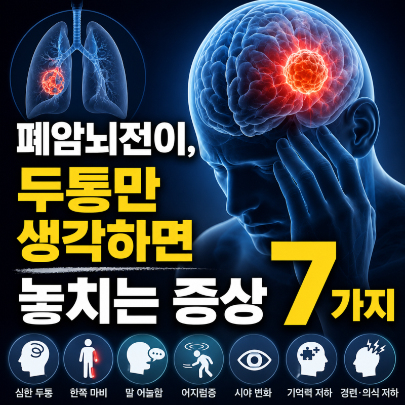 폐암뇌전이, 두통만 생각하면 놓치는 증상 7가지